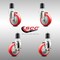 Service Caster 4 Inch 316SS Red Poly Swivel 1-3/4 Inch Expanding Stem Caster Brake SCC, 2PK SS316EX20S414-PPUB-RED-2-TLB-2-134 - alternate 5